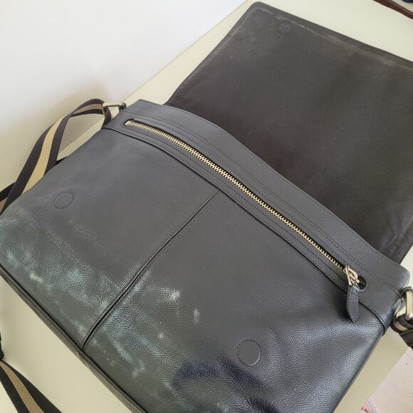 Coach F54792 Leather Charles Laptop Crossbody Shoulder Bag Midnight Blue Large - Picture 3 of 15